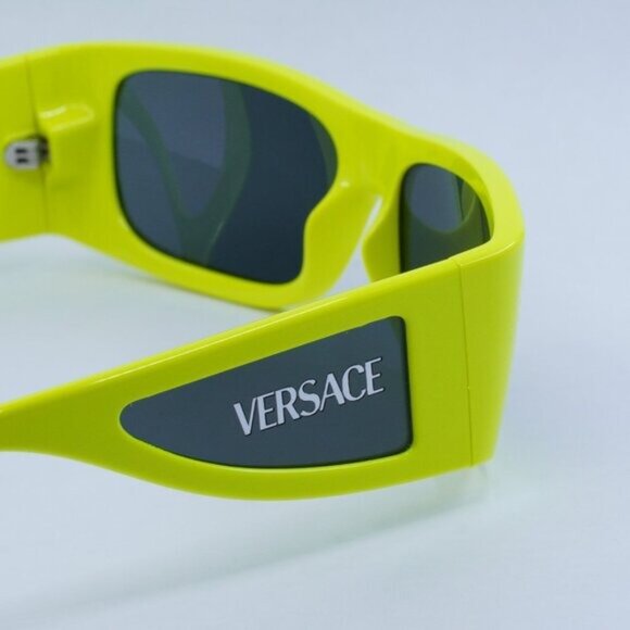 🕶️ New Versace VE4482 544987 Sunglasses - Yellow Frame, Dark Grey Lenses - Picture 7 of 10